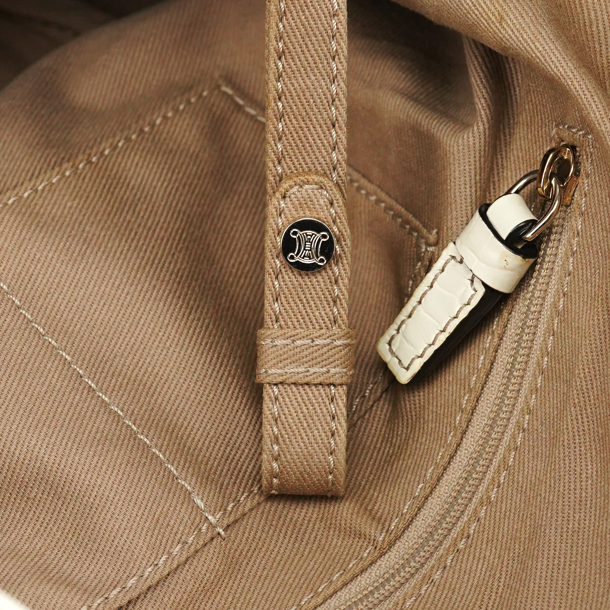 Celine Sac porté épaule Bittersweet en toile Macadam beige