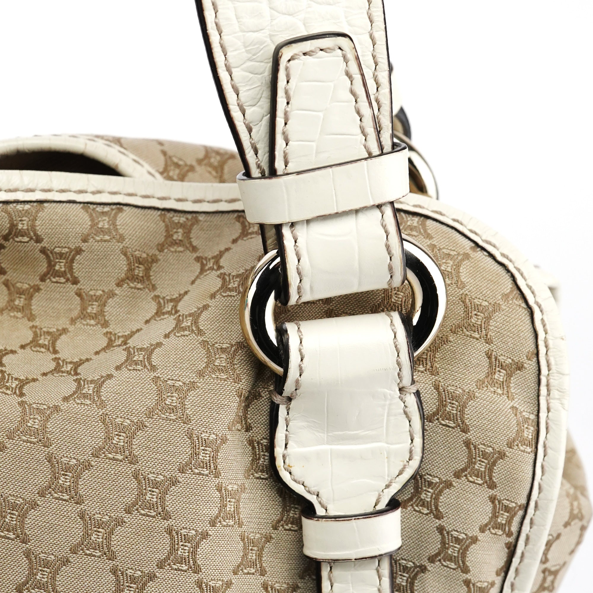 Celine Sac porté épaule Bittersweet en toile Macadam beige