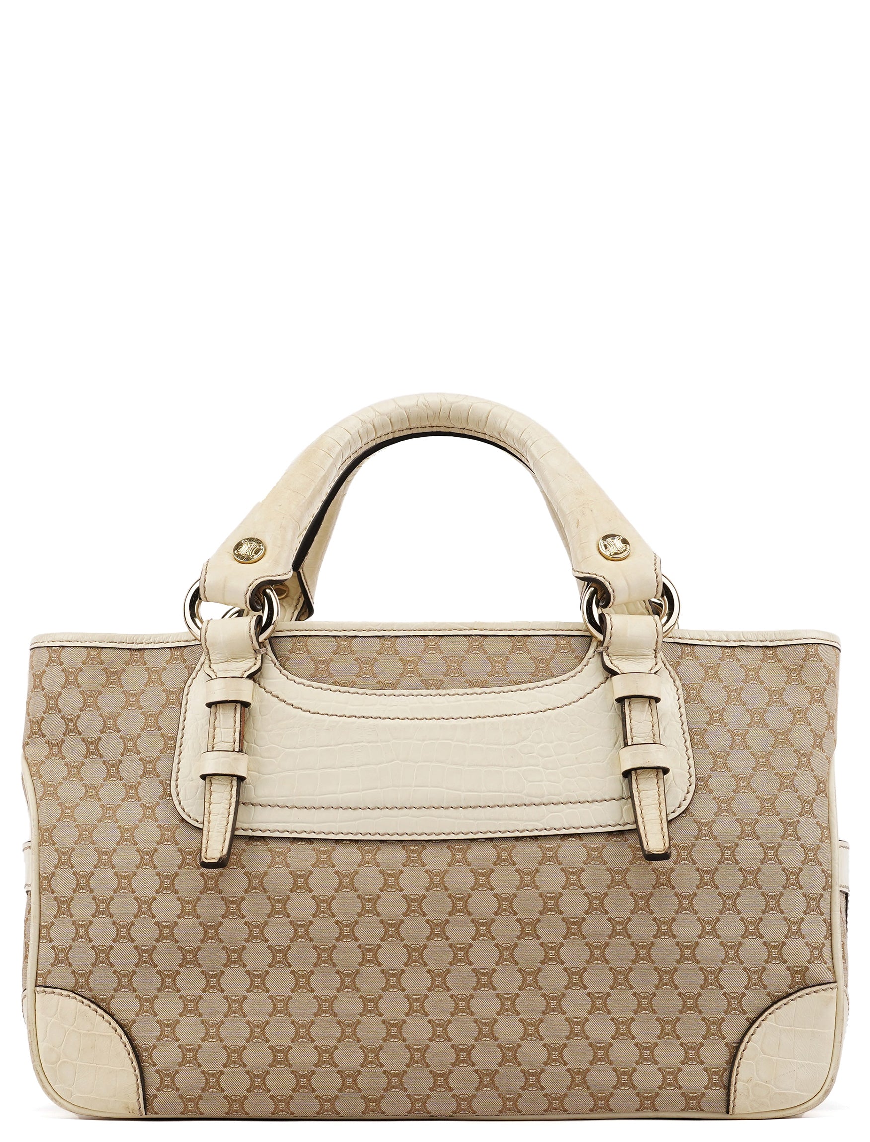 Céline Beige Macadam Canvas Boogie Tote Bag