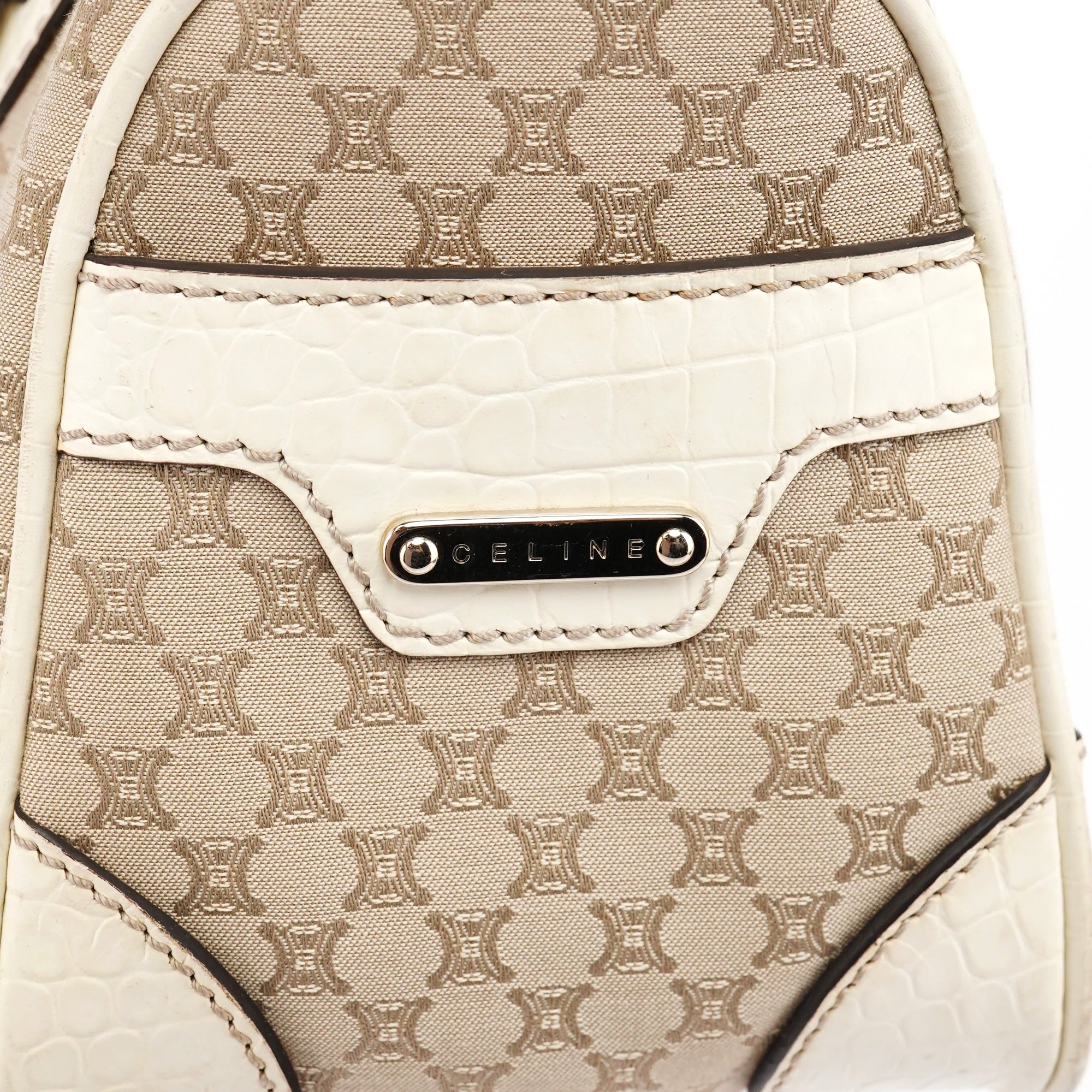Céline Beige Macadam Canvas Boogie Tote Bag