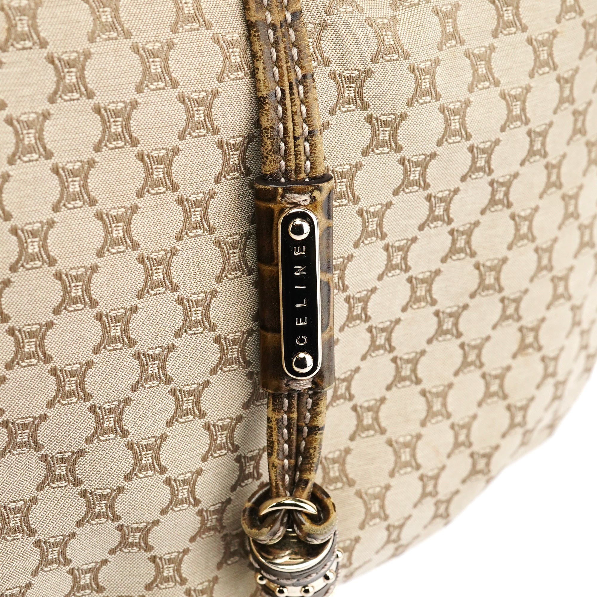 Céline Beige Macadam Croc Bittersweet Shoulder Bag