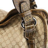 Céline Beige Macadam Croc Bittersweet Shoulder Bag