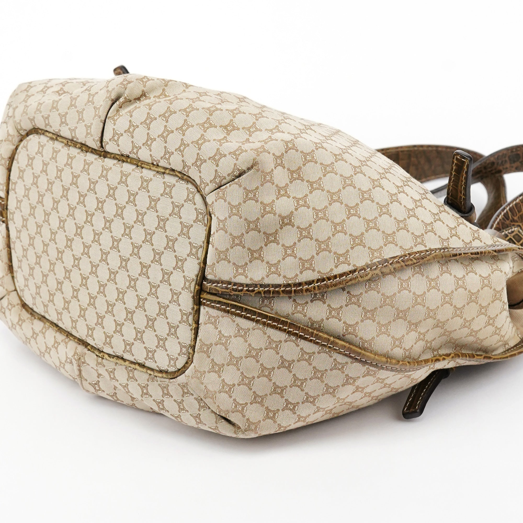 Céline Beige Macadam Croc Bittersweet Shoulder Bag