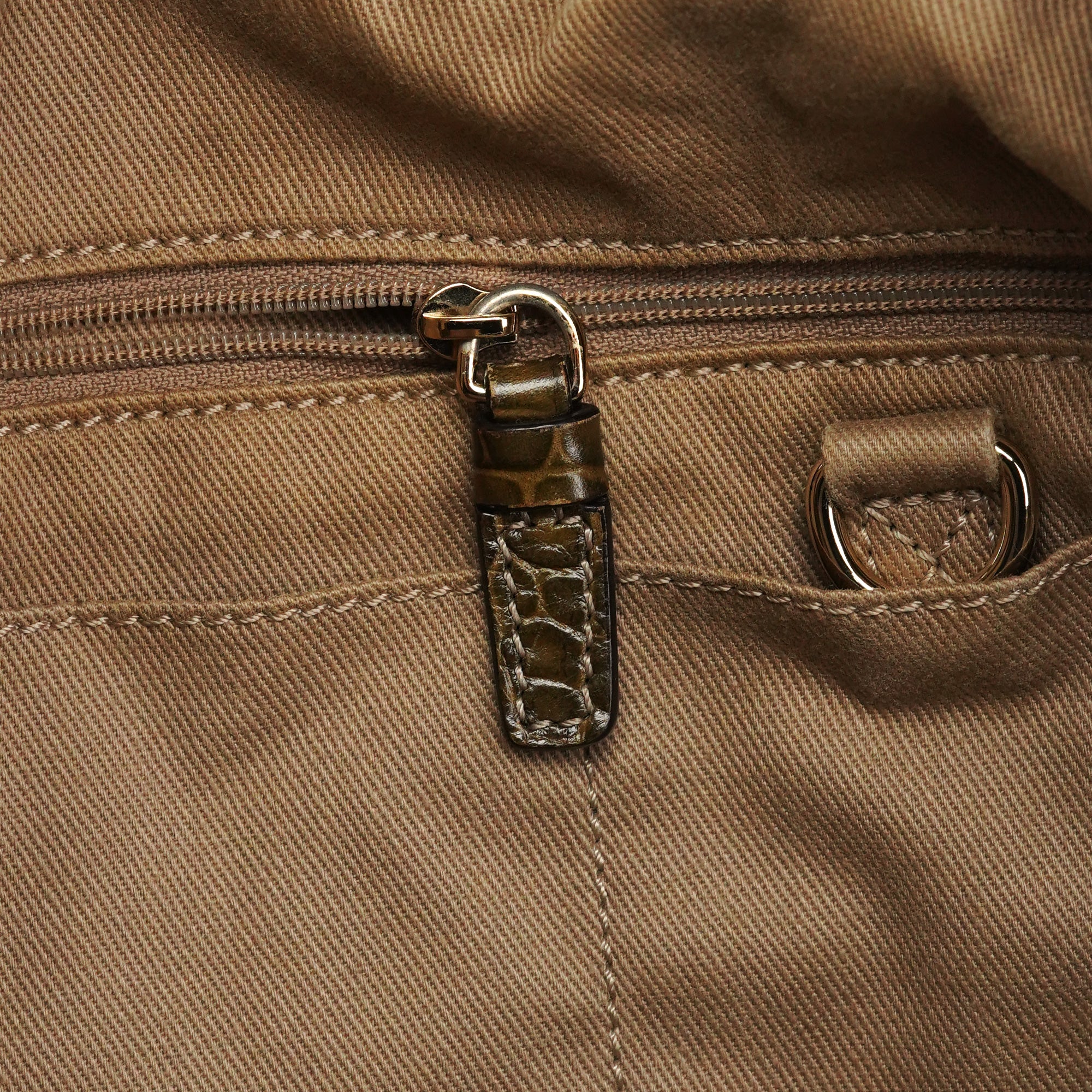 Céline Beige Macadam Croc Bittersweet Shoulder Bag