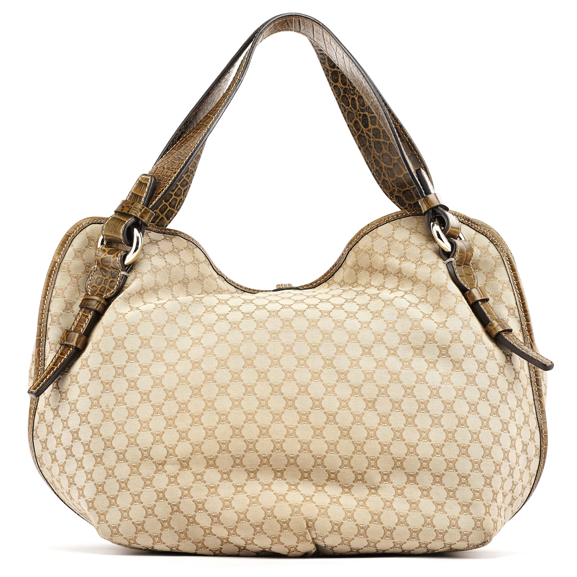 Céline Beige Macadam Croc Bittersweet Shoulder Bag