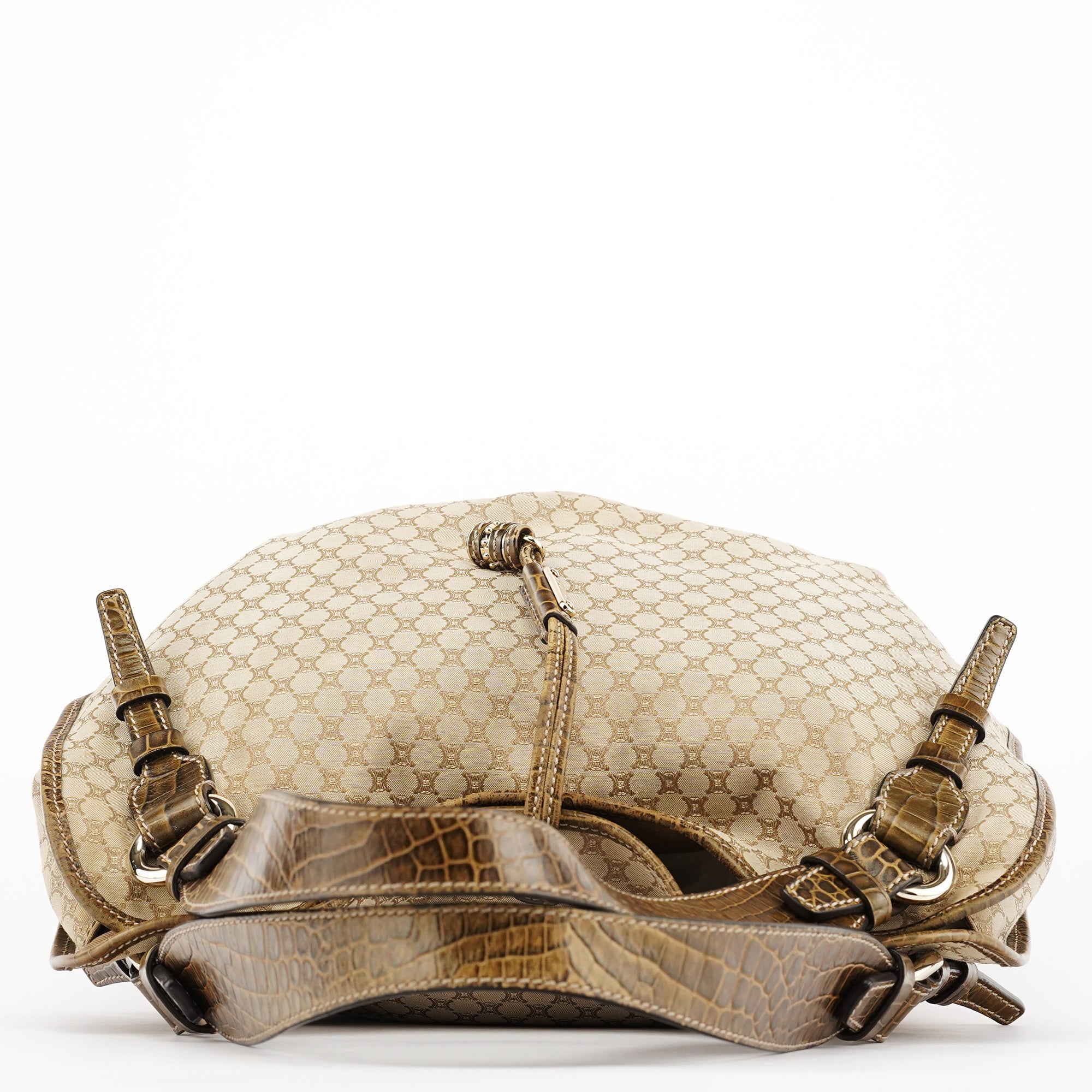 Céline Beige Macadam Croc Bittersweet Shoulder Bag