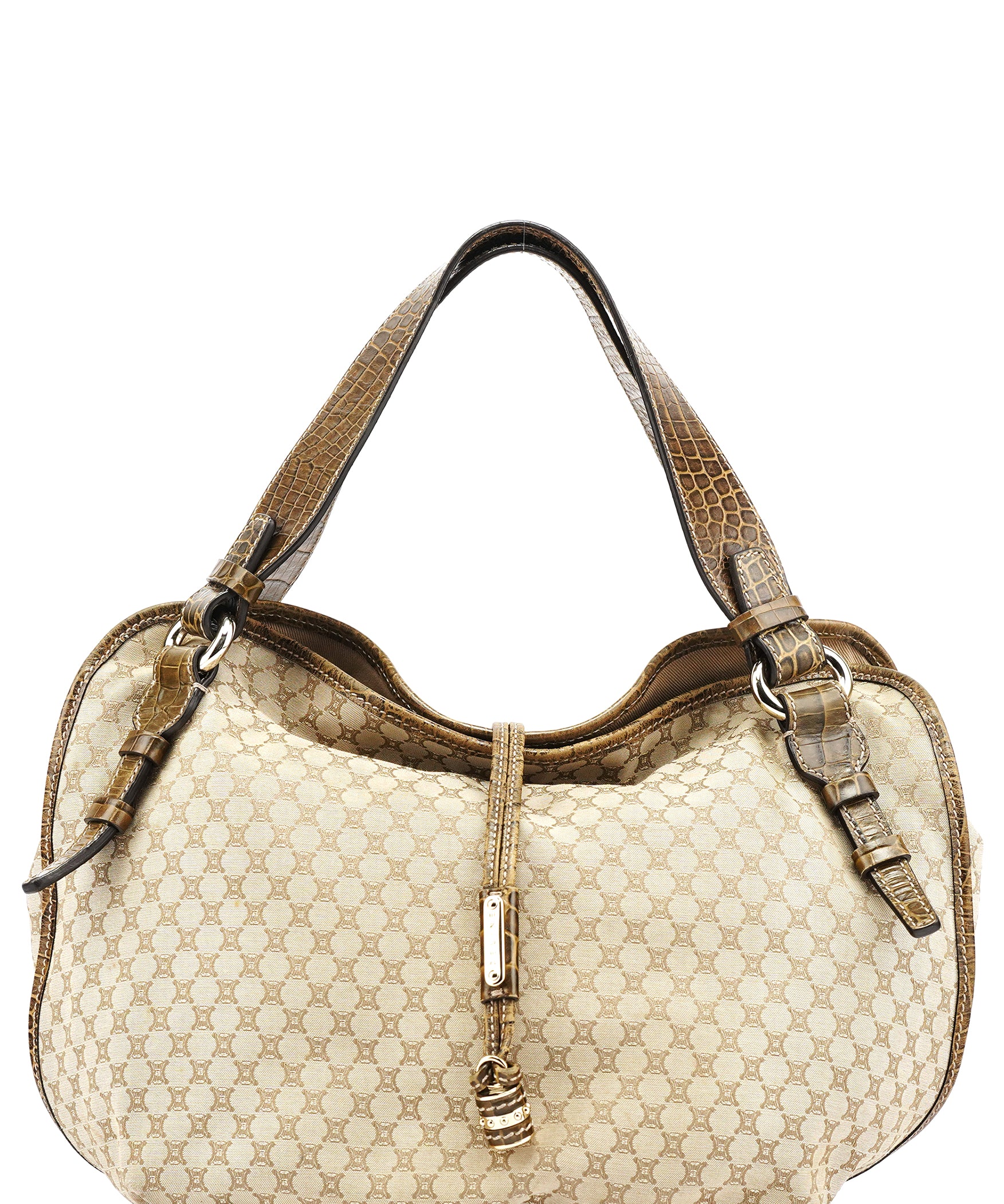 Céline Beige Macadam Croc Bittersweet Shoulder Bag