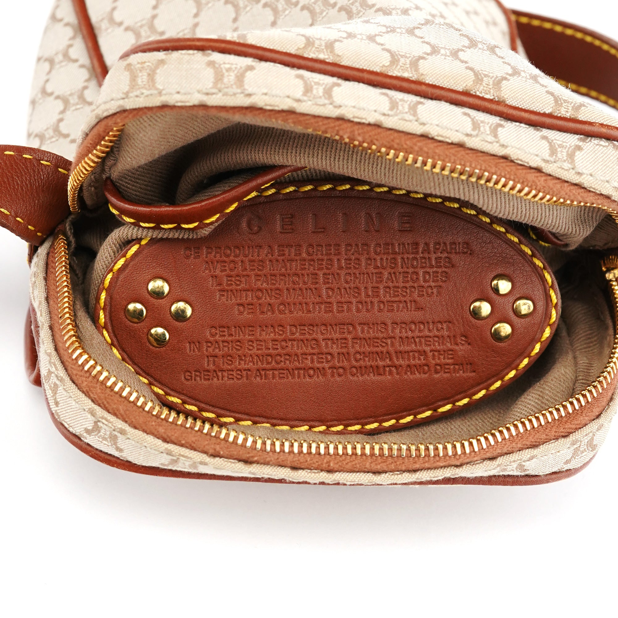 Celine Beige Macadam Crossbody Bag