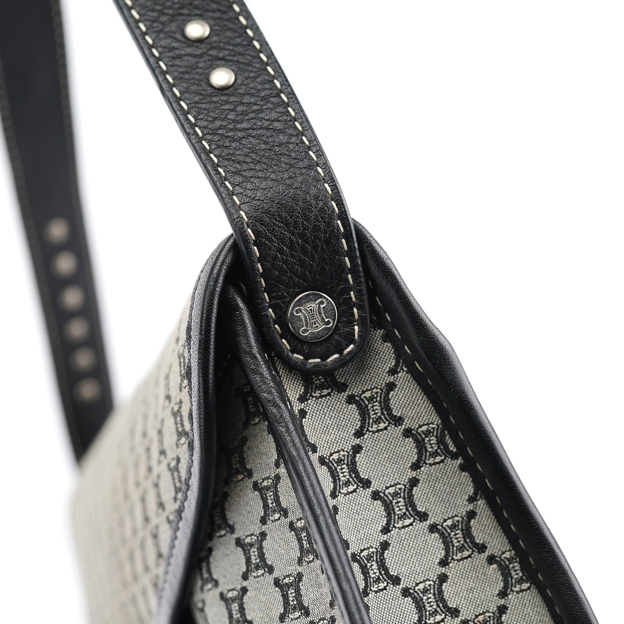 Celine Beige Macadam Monogram Shoulder Bag
