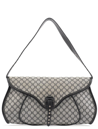 Celine Beige Macadam Monogram Shoulder Bag