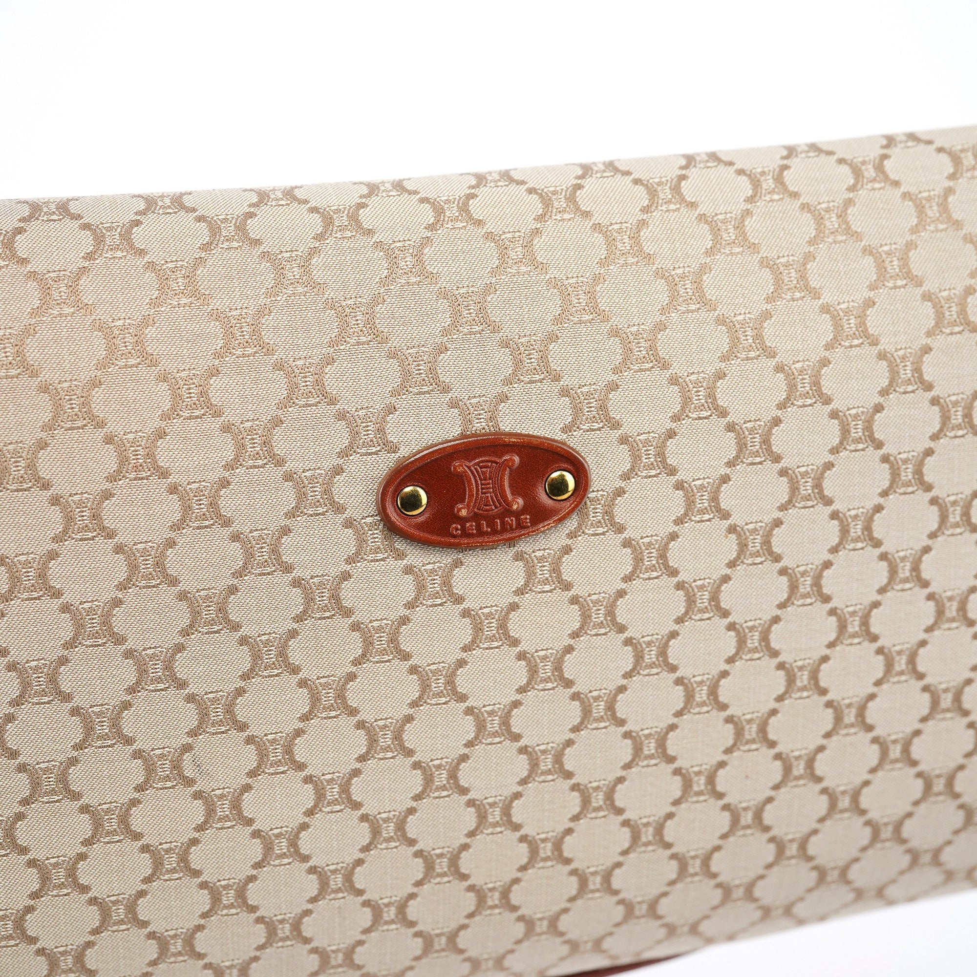 Celine Beige Macadam Shoulder Bag