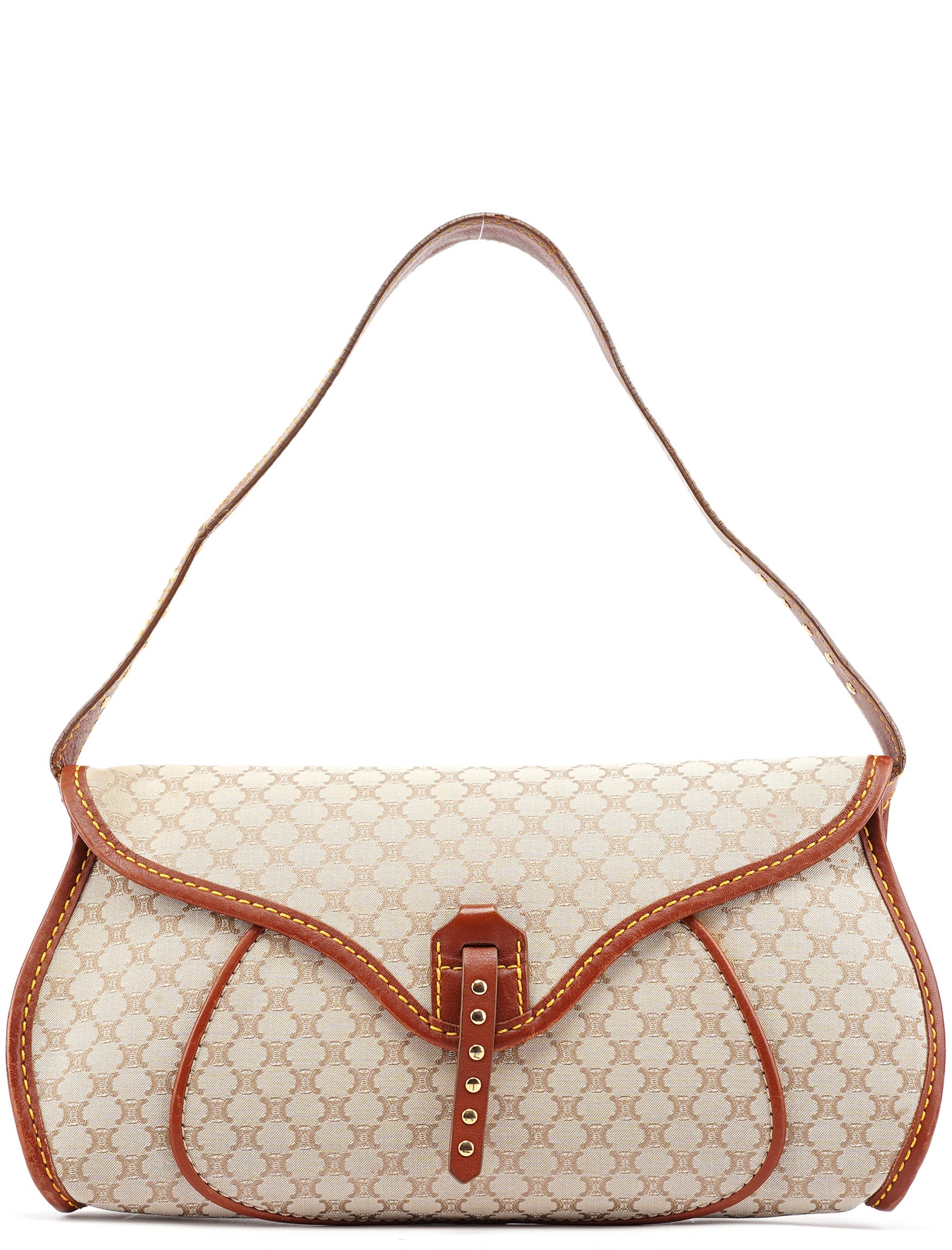 Celine Beige Macadam Shoulder Bag