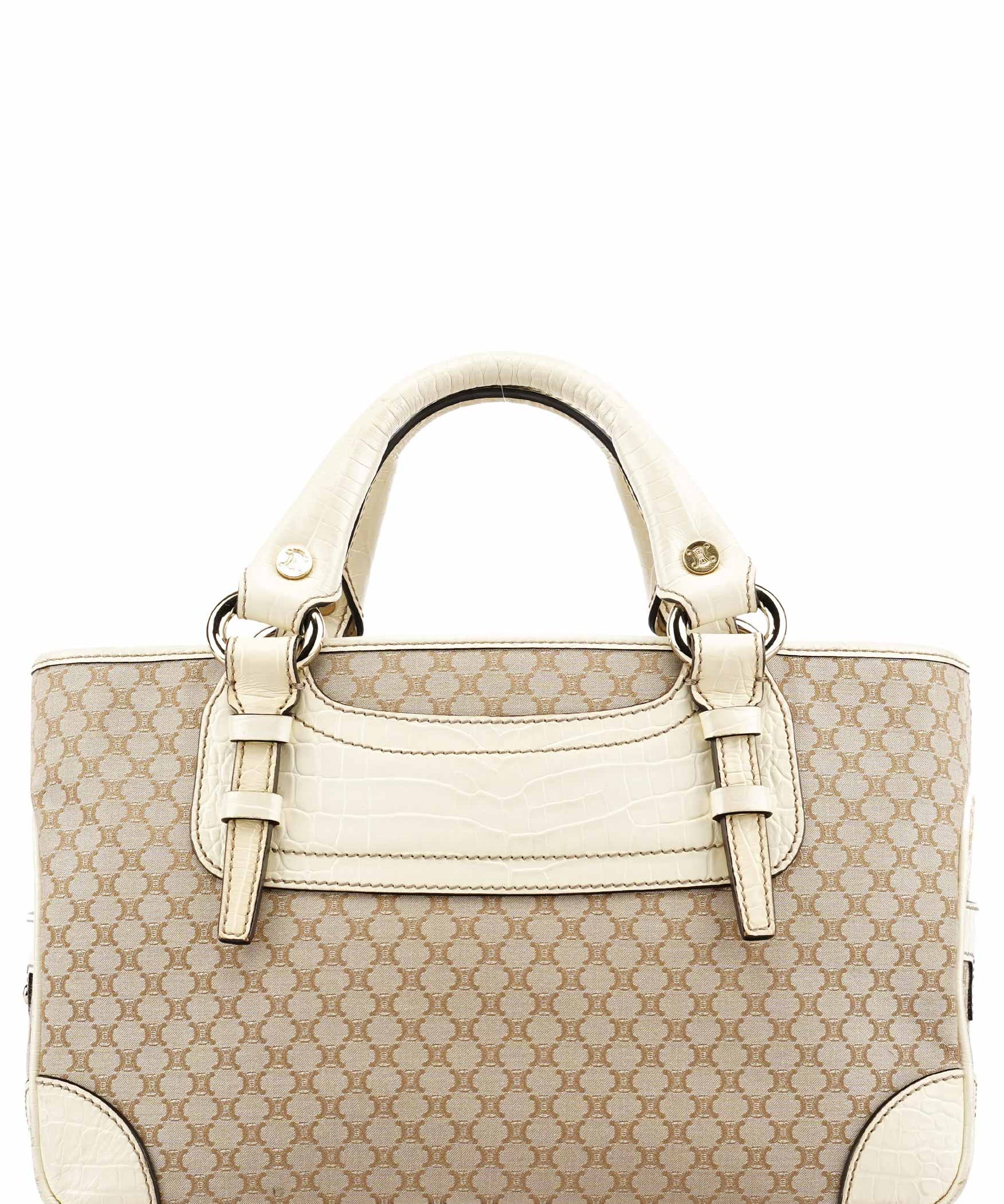 Celine Beige Monogram Leather Boogie Tote Bag