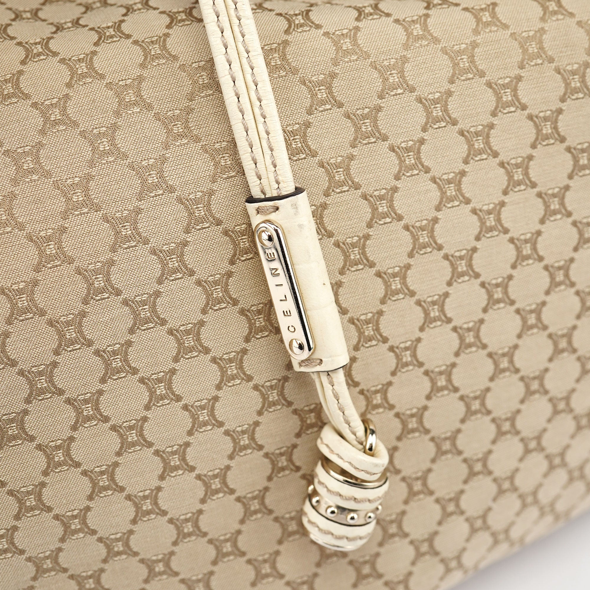 Celine Sac hobo Bittersweet en toile Triomphe beige