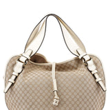 Celine Sac hobo Bittersweet en toile Triomphe beige