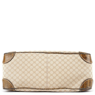 Celine Beige Triomphe Embossed Leather Tote Bag