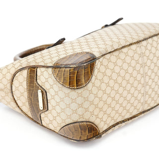 Celine Beige Triomphe Embossed Leather Tote Bag