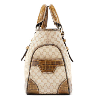 Celine Beige Triomphe Embossed Leather Tote Bag