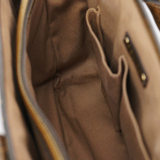 Celine Beige Triomphe Embossed Leather Tote Bag