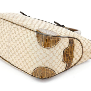 Celine Beige Triomphe Embossed Leather Tote Bag