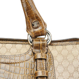 Celine Beige Triomphe Embossed Leather Tote Bag