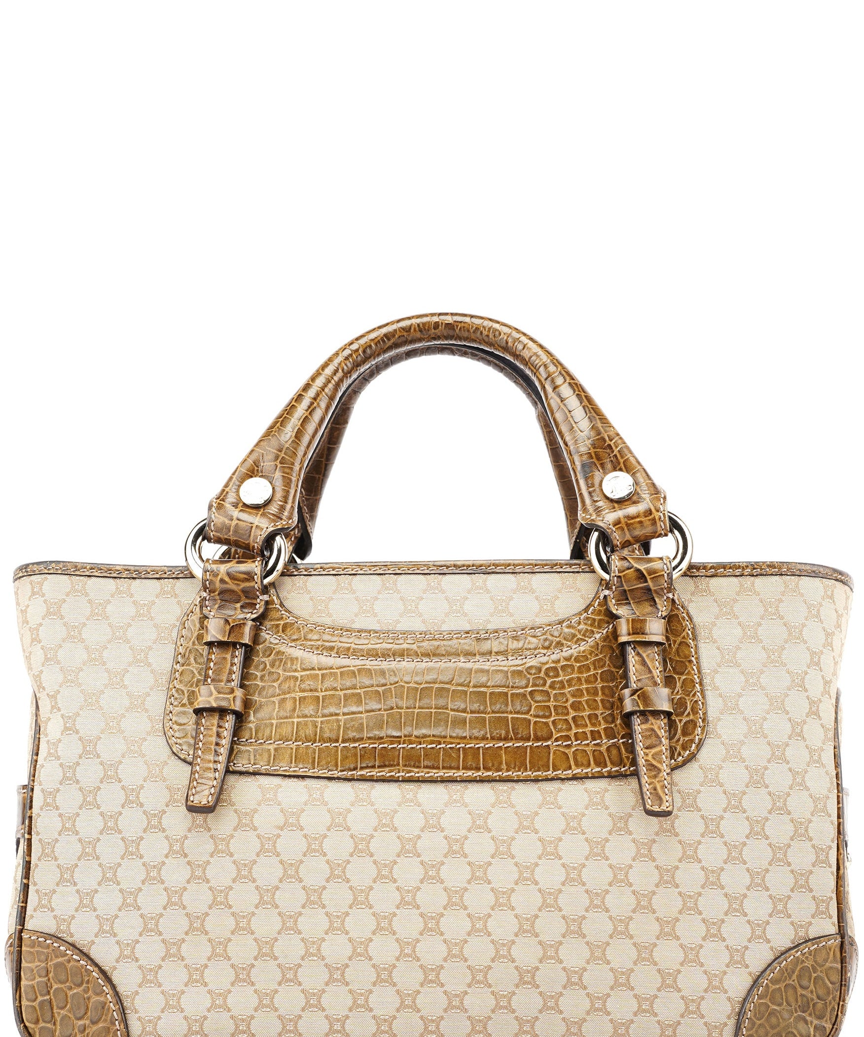 Celine Sac cabas Triomphe en cuir embossé beige