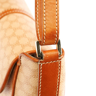 Celine Beige Triomphe Leather Shoulder Bag