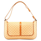 Celine Triomphe Schultertasche mit Lederbesatz in Beige