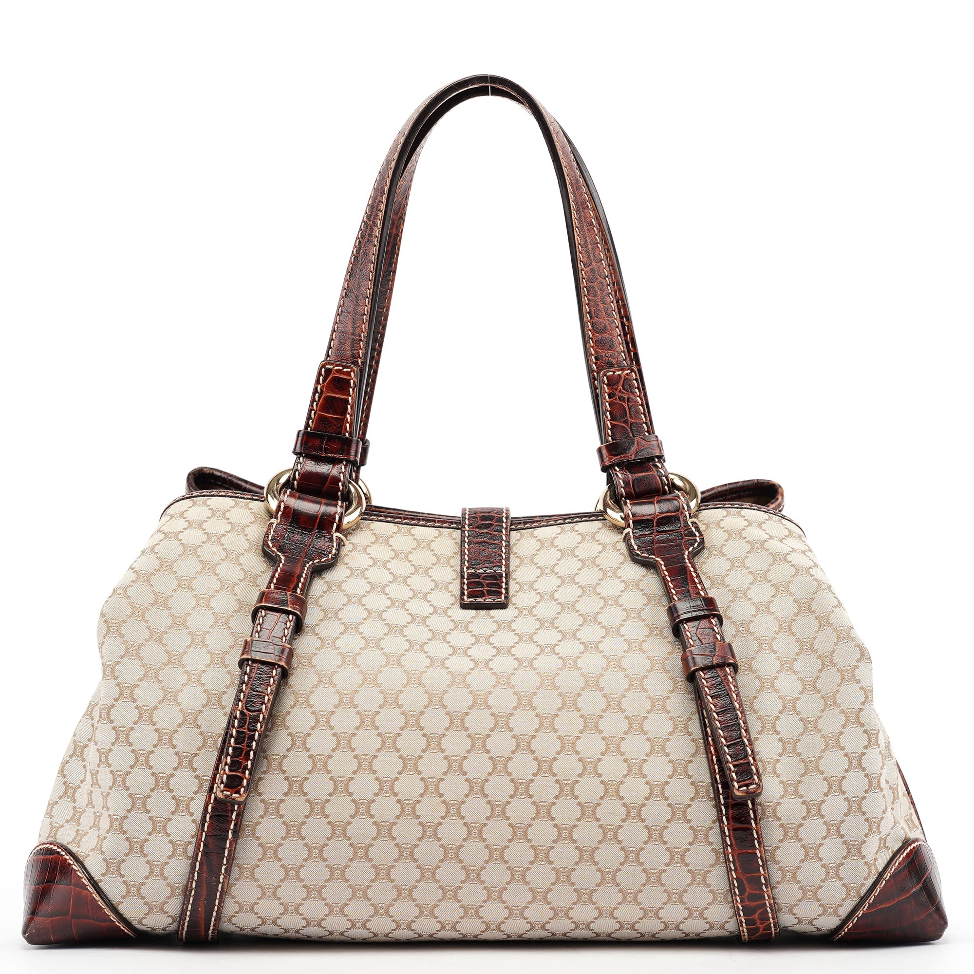 Celine Beige Triomphe Leather Tote Bag