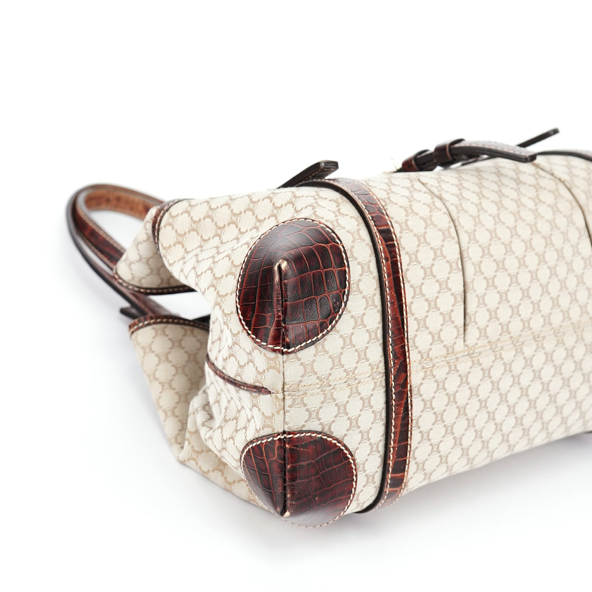 Celine Beige Triomphe Leather Tote Bag