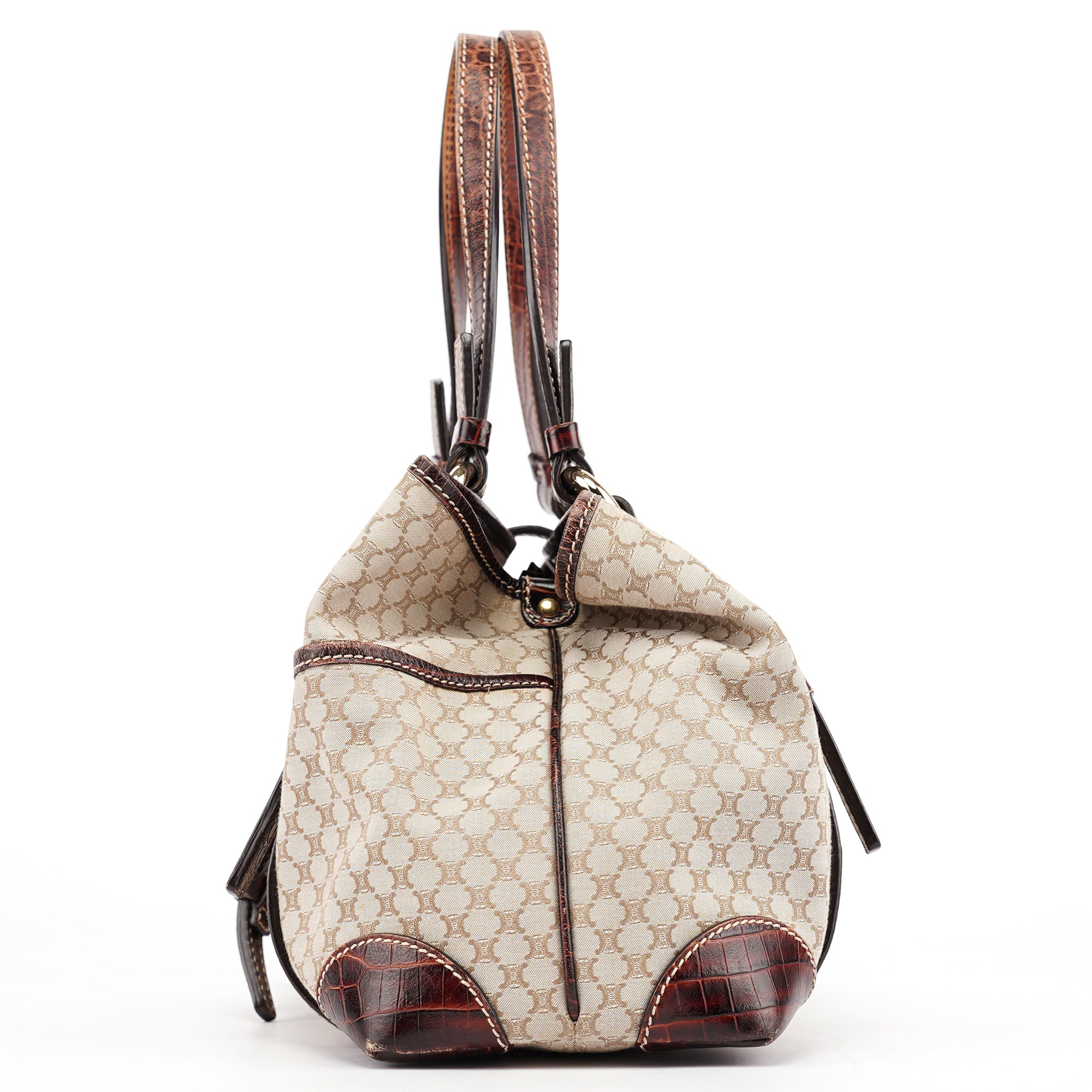 Celine Beige Triomphe Leather Tote Bag