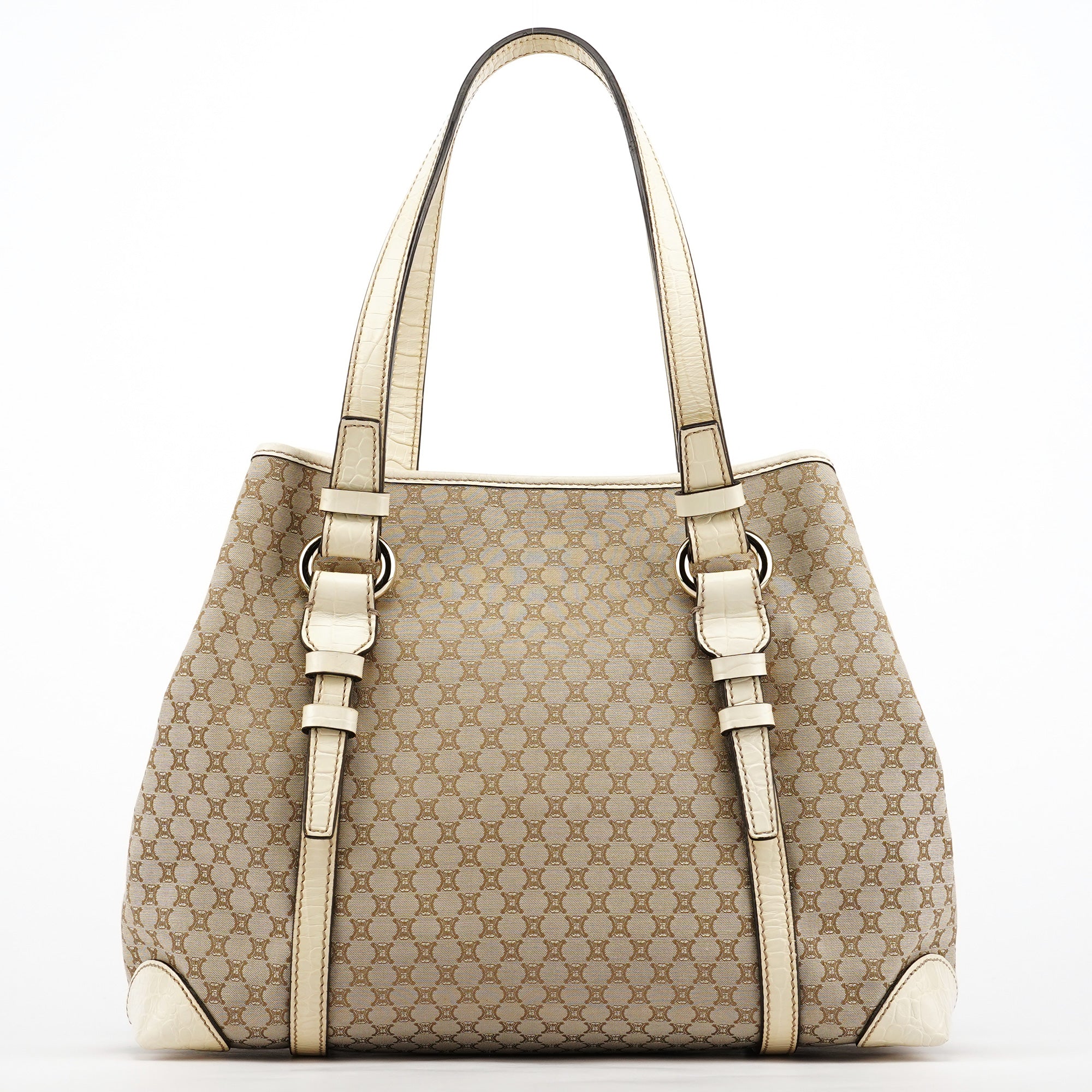 Celine Beige Triomphe Monogram Tote Bag