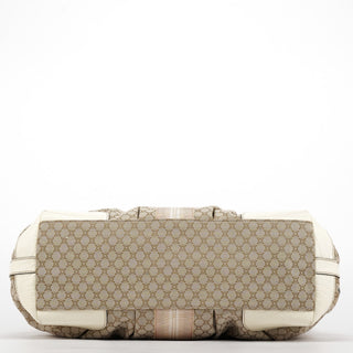 Celine Beige White Macadam Leather Tote Bag