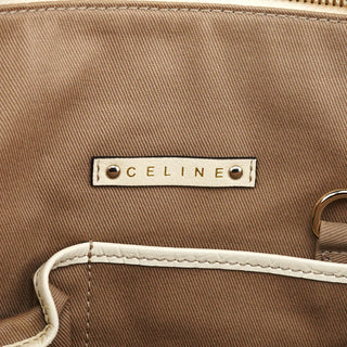 Celine Beige White Macadam Leather Tote Bag