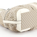 Celine Beige White Macadam Leather Tote Bag