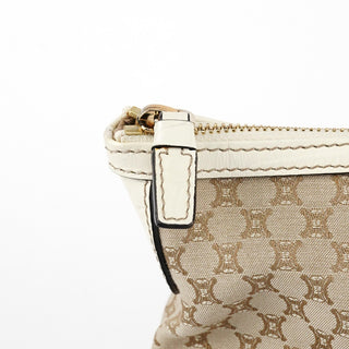 Celine Beige White Macadam Leather Tote Bag