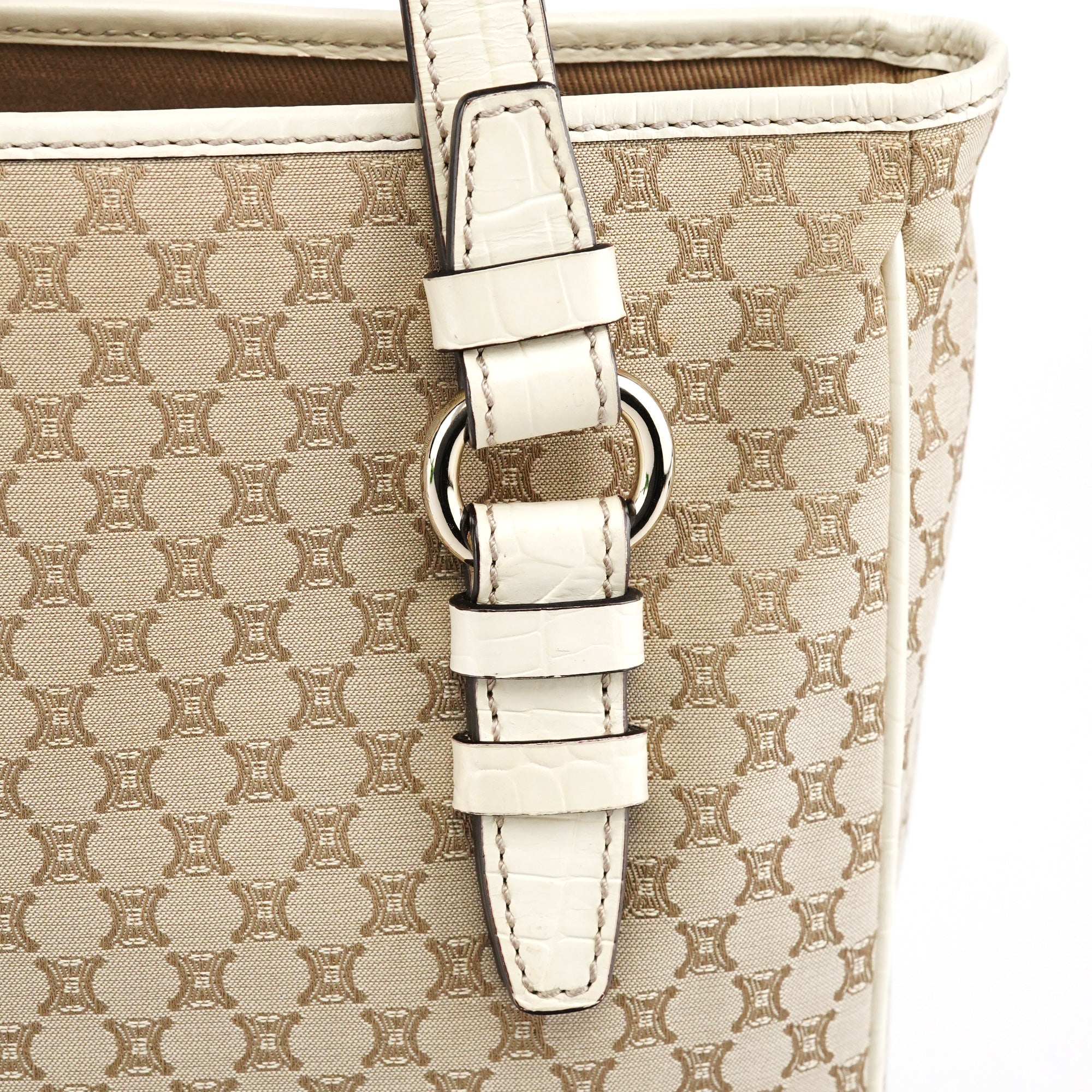Celine Beige White Monogram Tote Bag