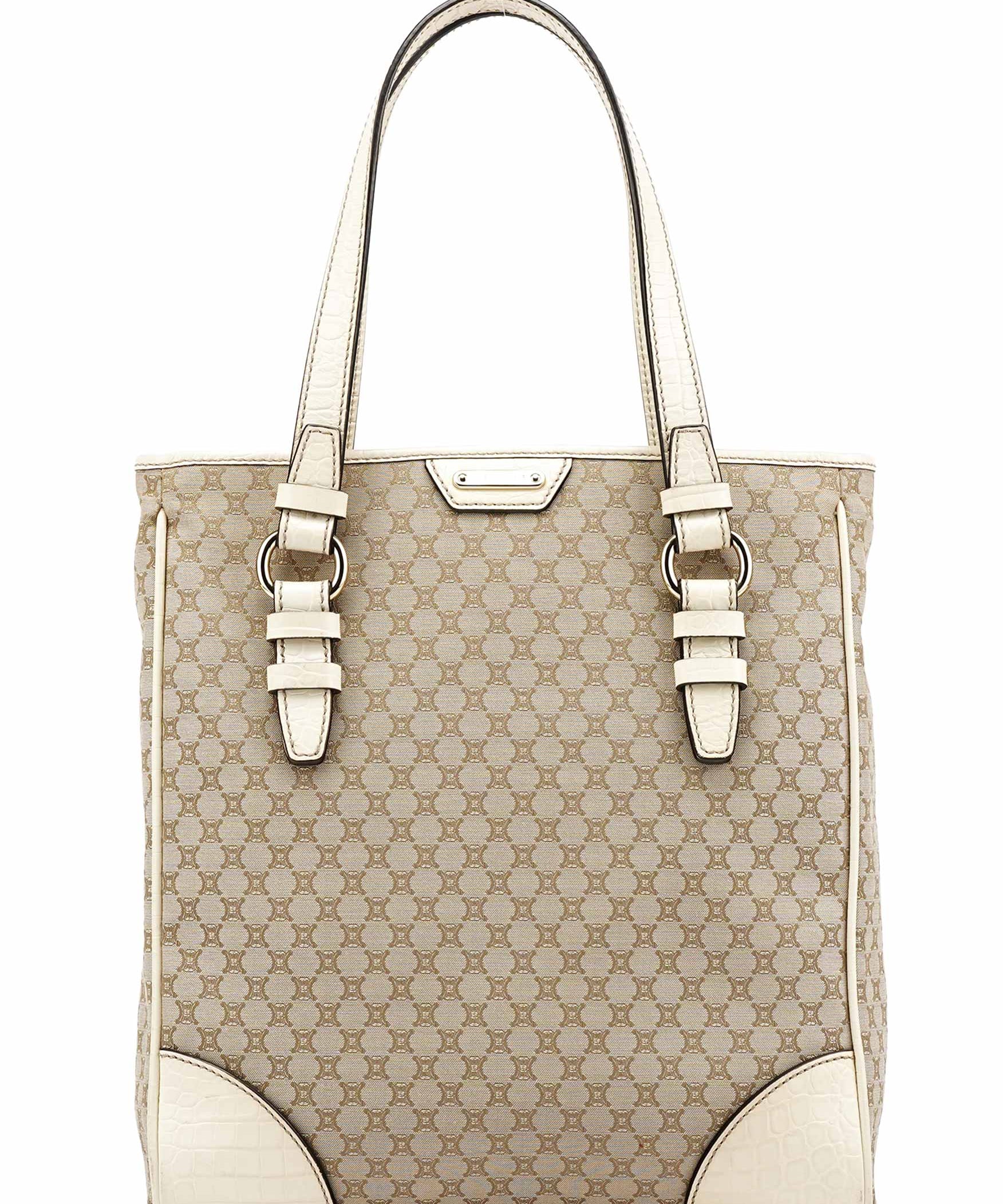 Celine Beige White Monogram Tote Bag