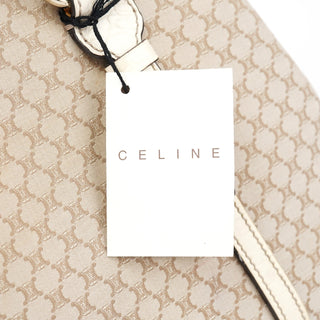 Celine Beige White Triomphe Tote Bag