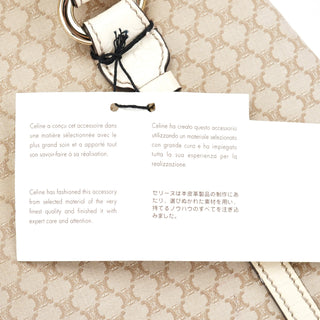 Celine Beige White Triomphe Tote Bag