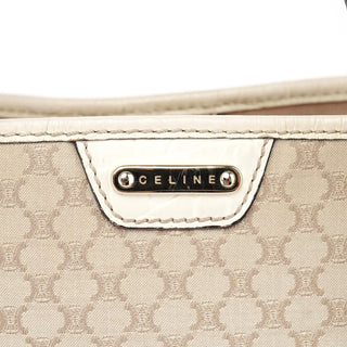 Celine Beige White Triomphe Tote Bag