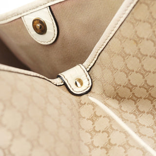 Celine Beige White Triomphe Tote Bag