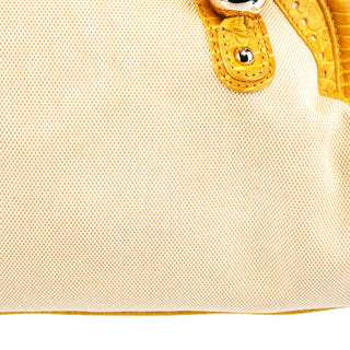 Celine Beige Yellow Croc Embossed Tote Bag