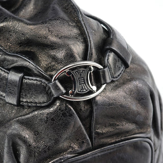 Celine Black Crackled Leather Bittersweet Bag