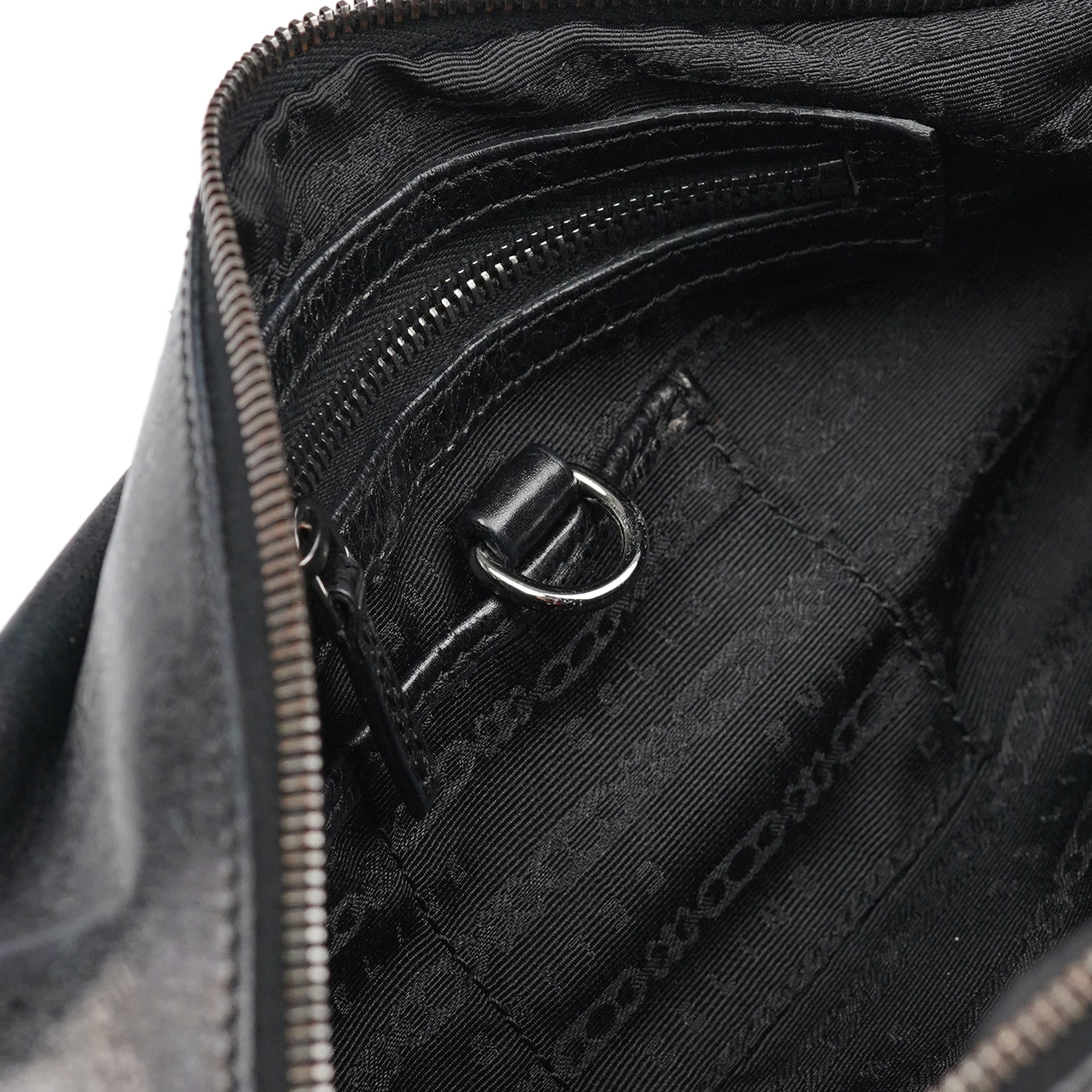 Celine Black Crackled Leather Bittersweet Bag