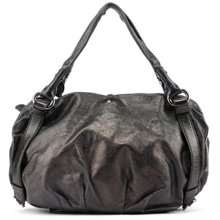 Celine Black Crackled Leather Bittersweet Bag