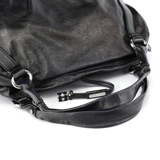 Celine Black Crackled Leather Bittersweet Bag