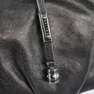 Celine Black Crackled Leather Bittersweet Bag