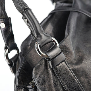 Celine Black Crackled Leather Bittersweet Bag