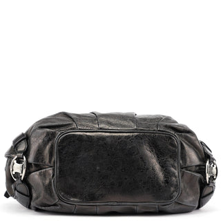 Celine Black Crackled Leather Bittersweet Bag